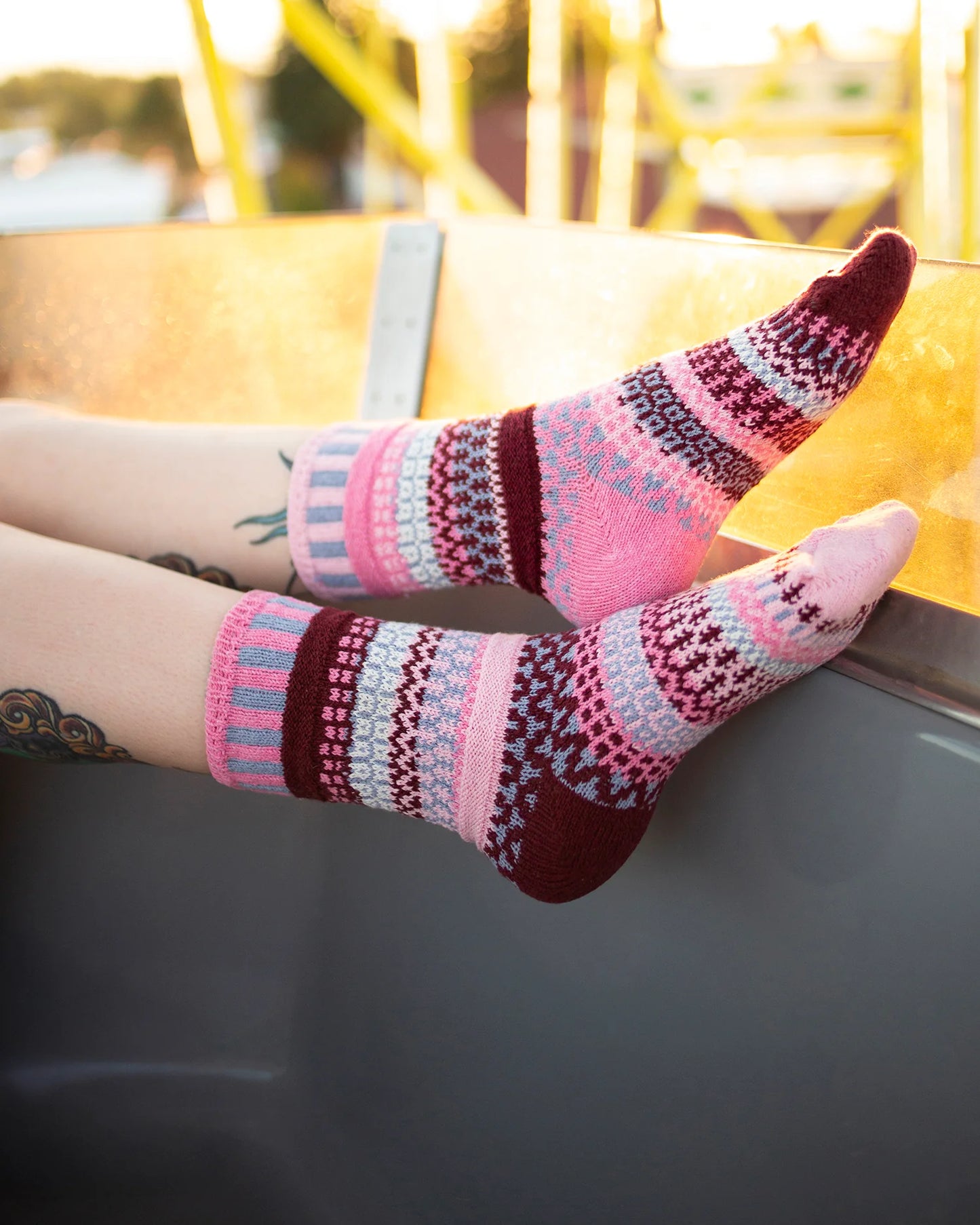 Alpenrose Crew Socks by Solmate Socks