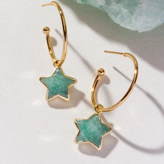 Amazonite Starstruck Hoop Earring by Luna Norte