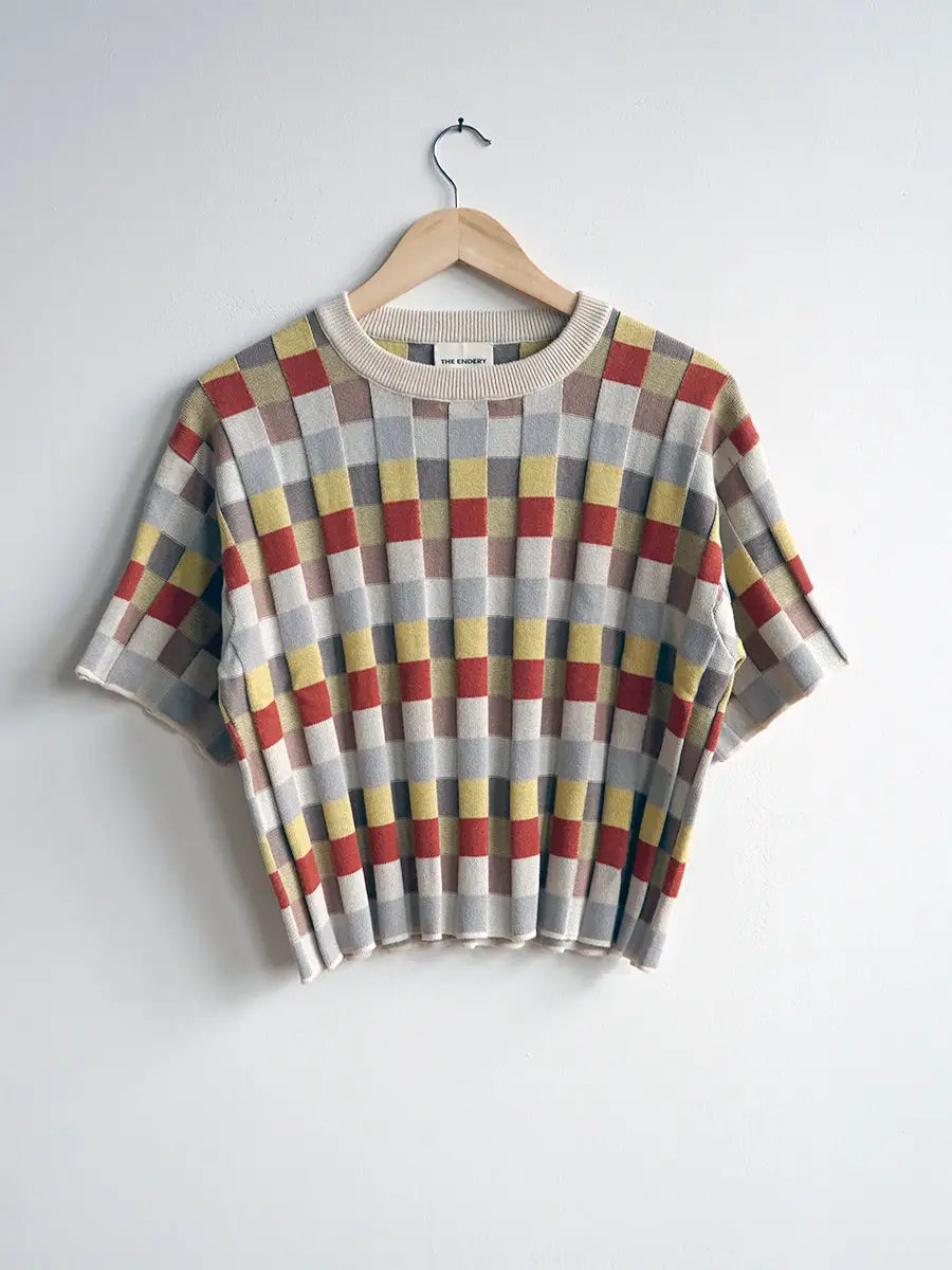 Elemental Anni Grid Plaited Sweater Tee