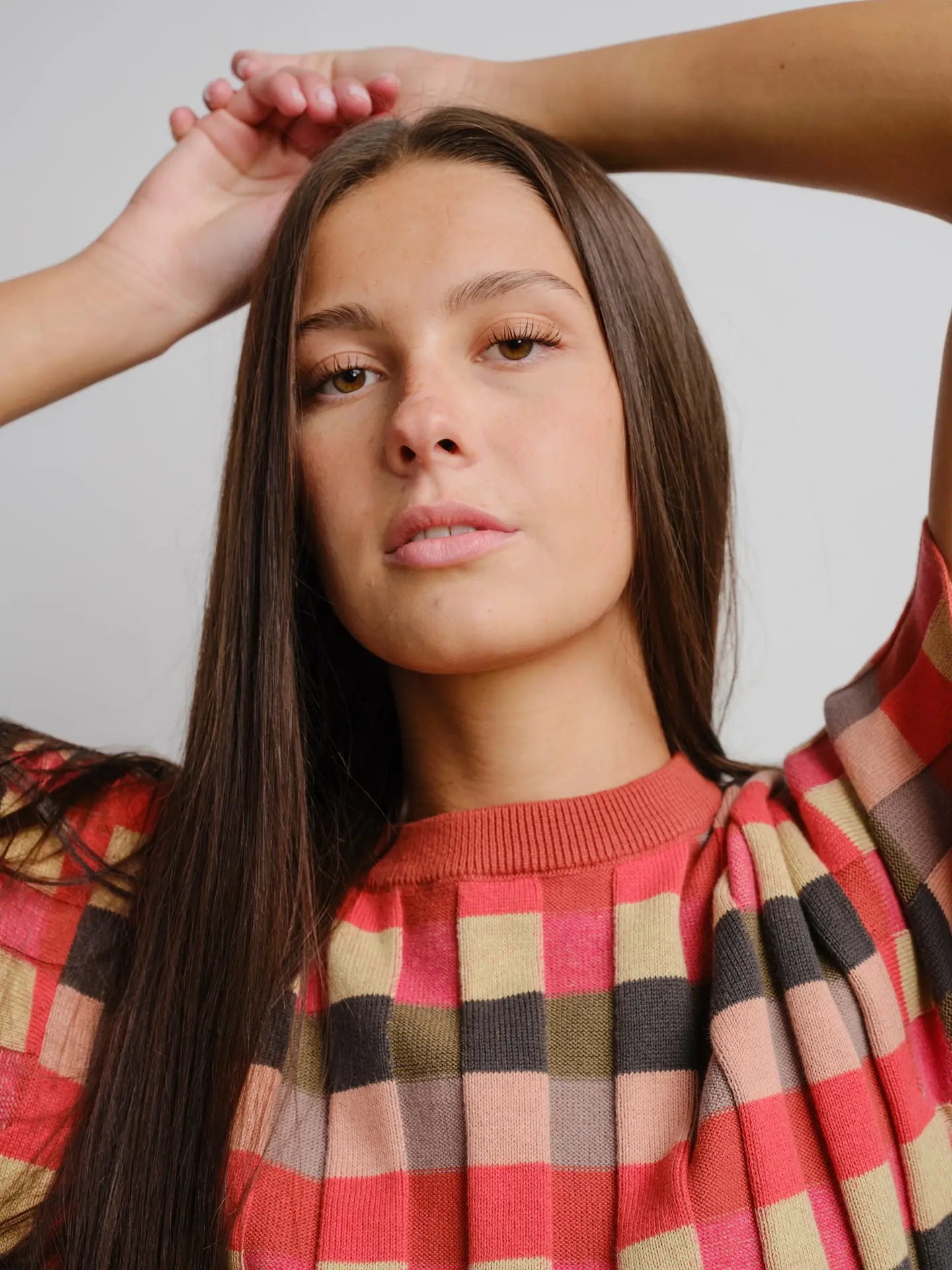 Solar Flare Anni Grid Plaited Sweater Tee