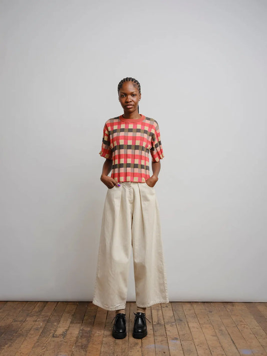 Solar Flare Anni Grid Plaited Sweater Tee