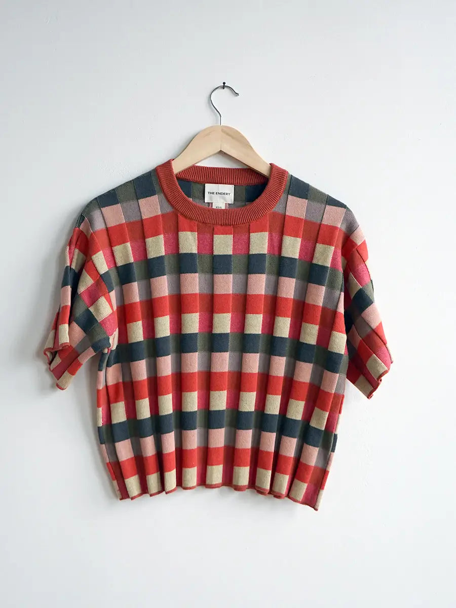 Solar Flare Anni Grid Plaited Sweater Tee