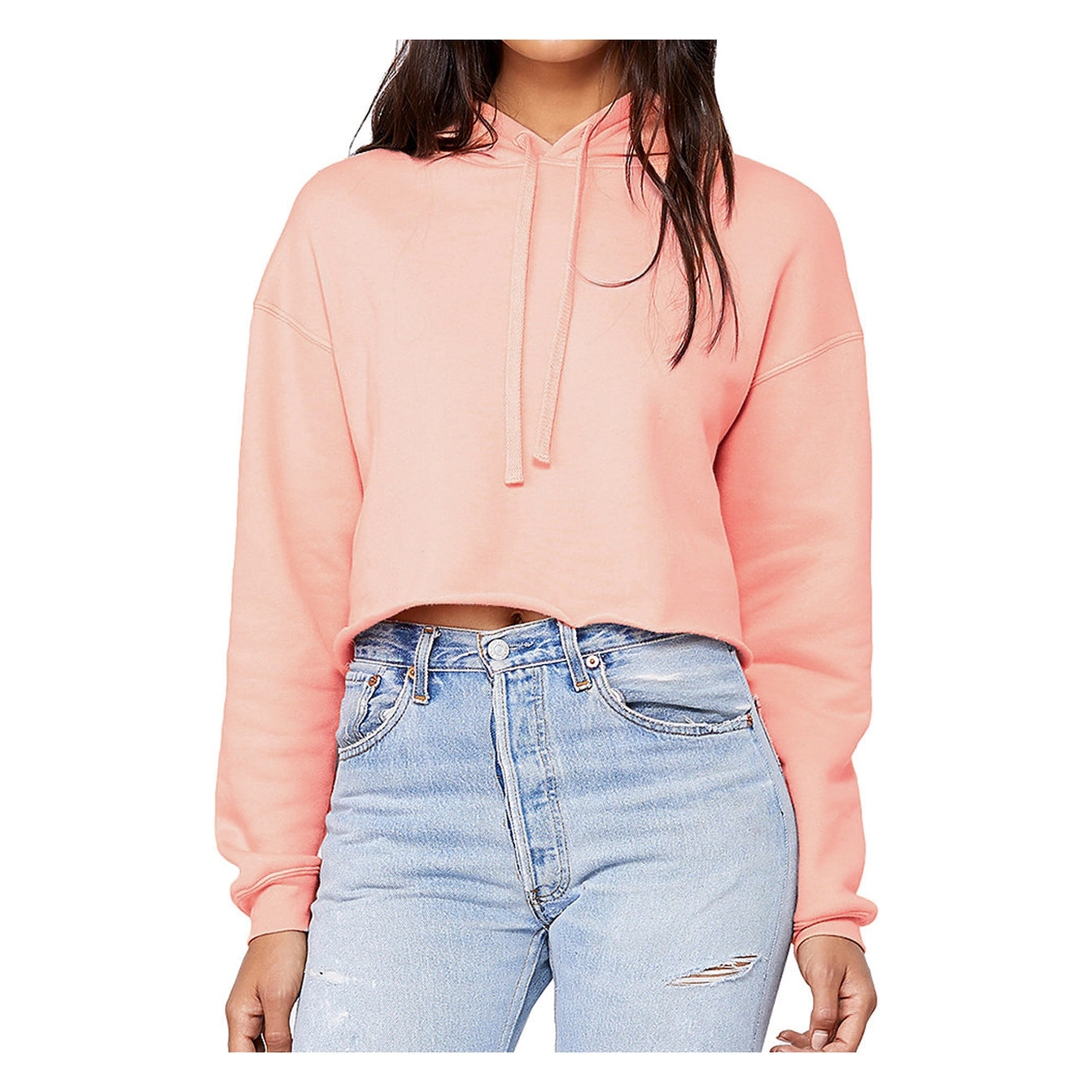 Apricot Thistles Mandy Crop Hoodie