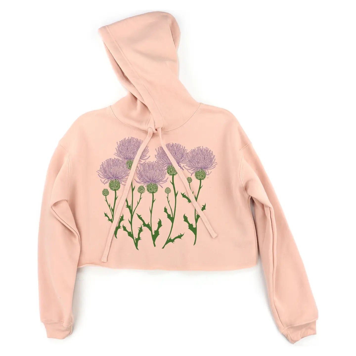 Apricot Thistles Mandy Crop Hoodie
