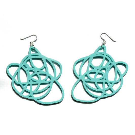 Aqua Statement Earrings - Grande