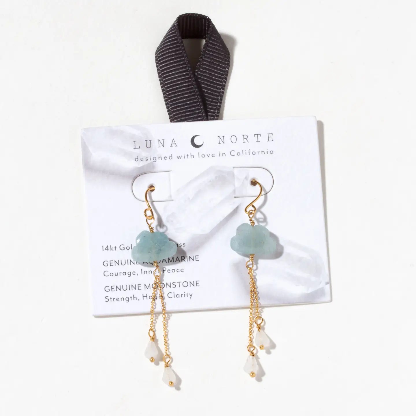 Aquamarine Cloud Nine Gemstone Drop Earring by Luna Norte