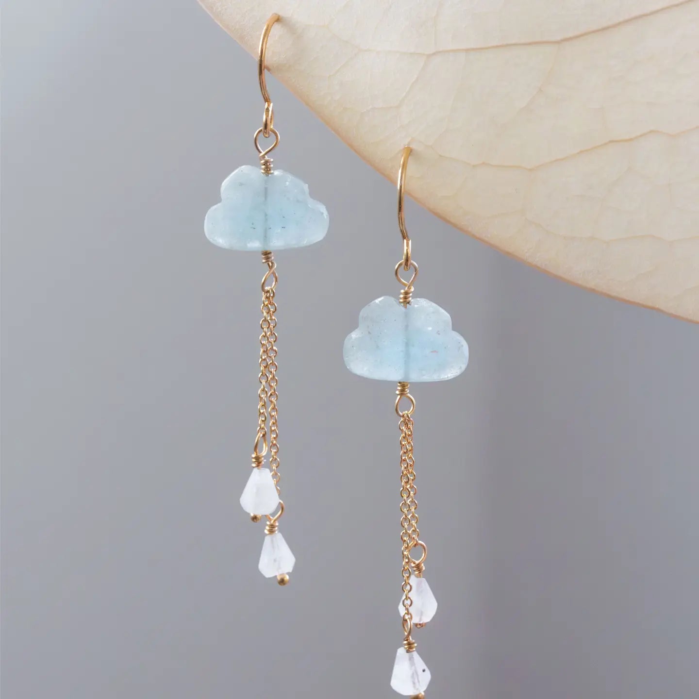 Aquamarine Cloud Nine Gemstone Drop Earring by Luna Norte