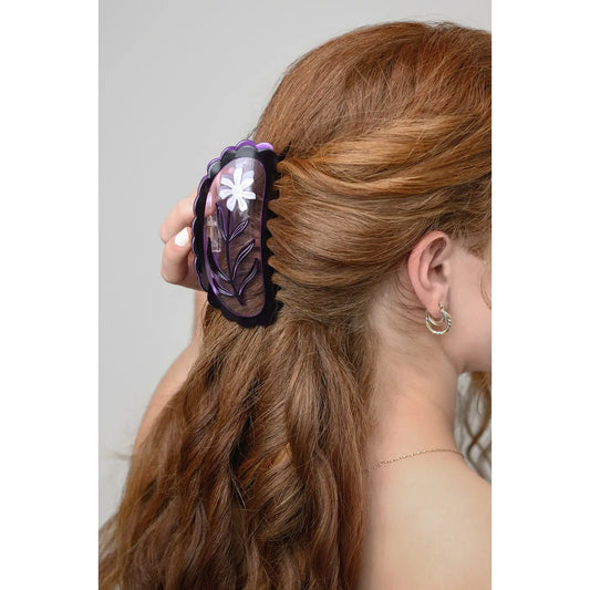 Asphodel Large Scalloped Flower Hair Claw