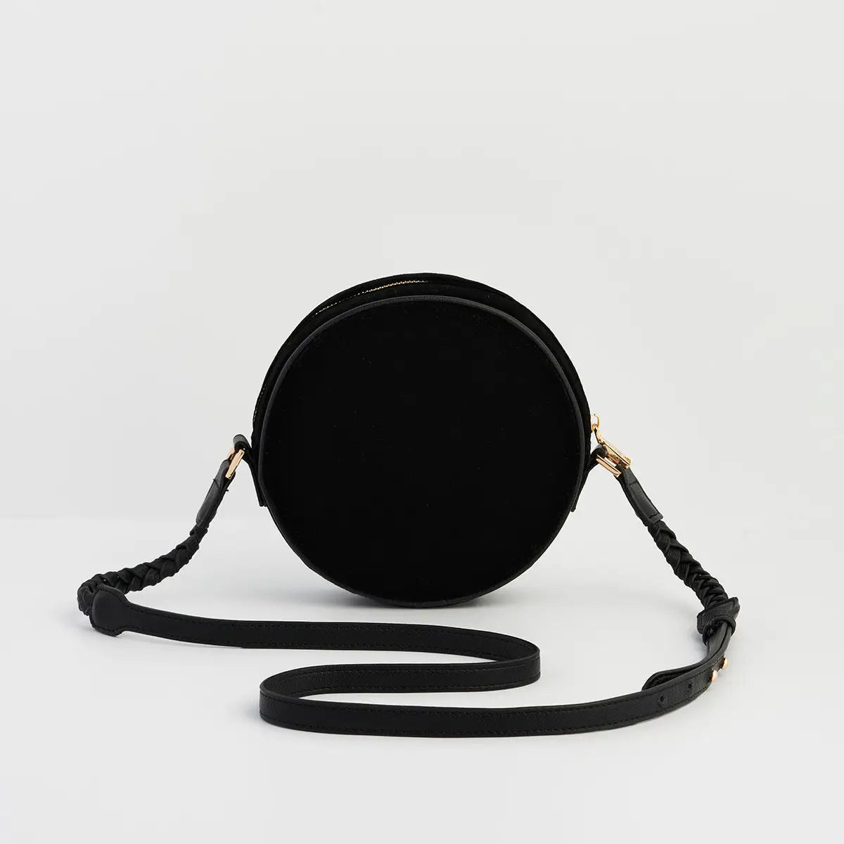 Aurora Fawn Embroidered Black Circle Bag by Fable England