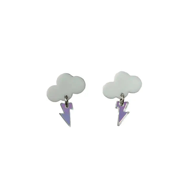 Baby Rain Cloud Bolt Dangle Earrings