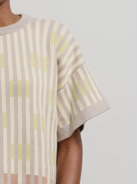Bauhaus Short Sleeve Sweater Tee - Cumulus by The Endery