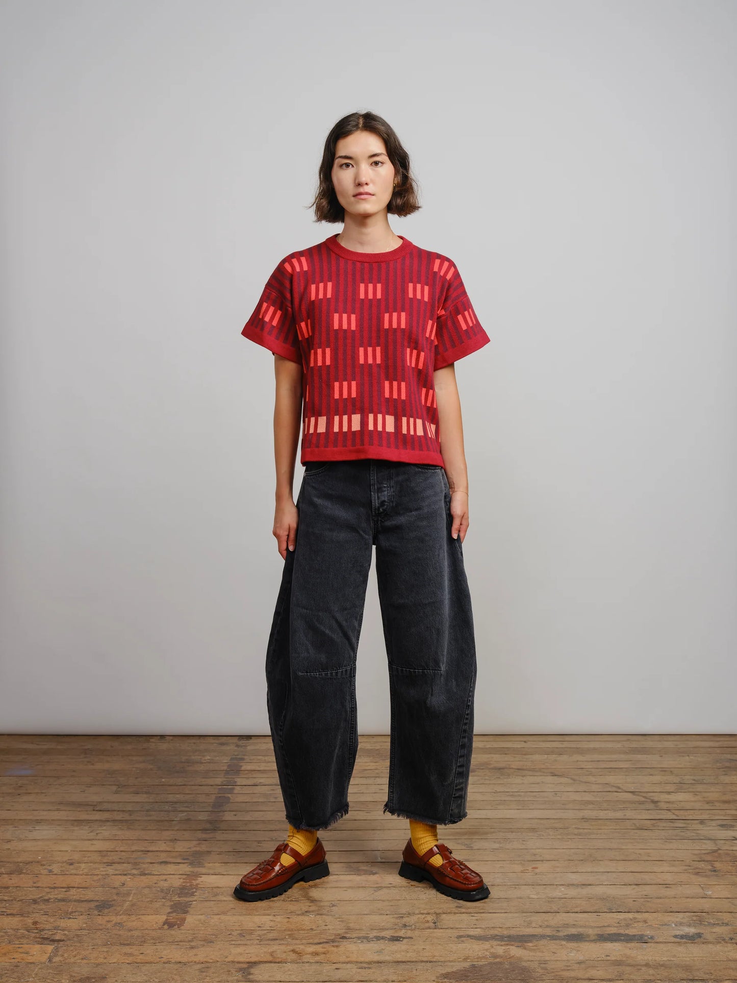 Bauhaus Short Sleeve Sweater Tee - Solstice by The Endery