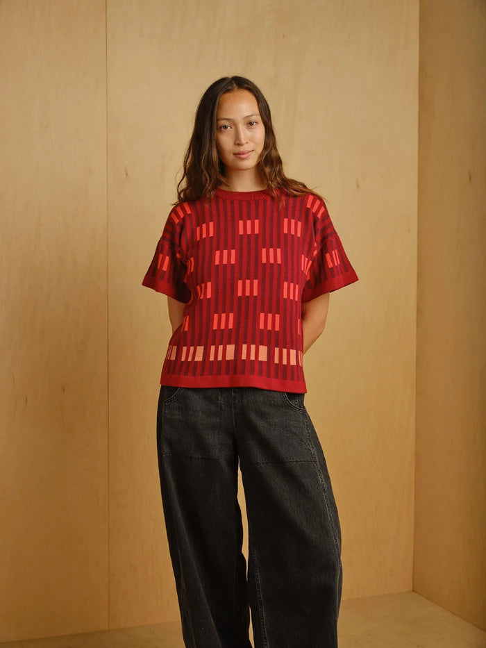 Bauhaus Short Sleeve Sweater Tee - Solstice by The Endery