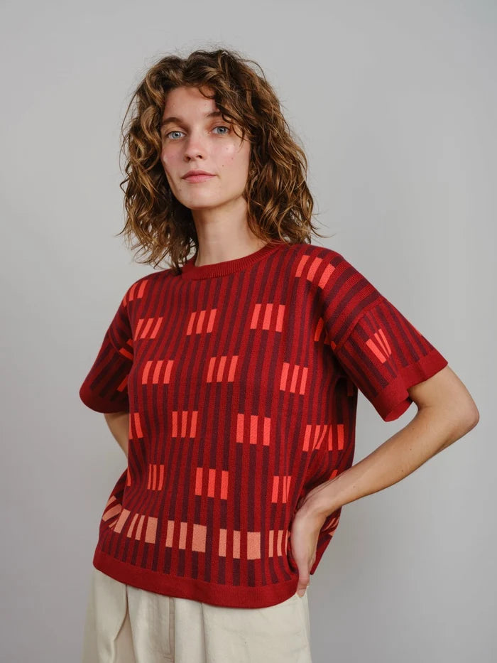 Bauhaus Short Sleeve Sweater Tee - Solstice by The Endery