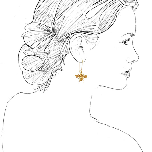Gold Bee Earrings