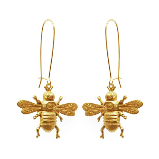 Gold Bee Earrings