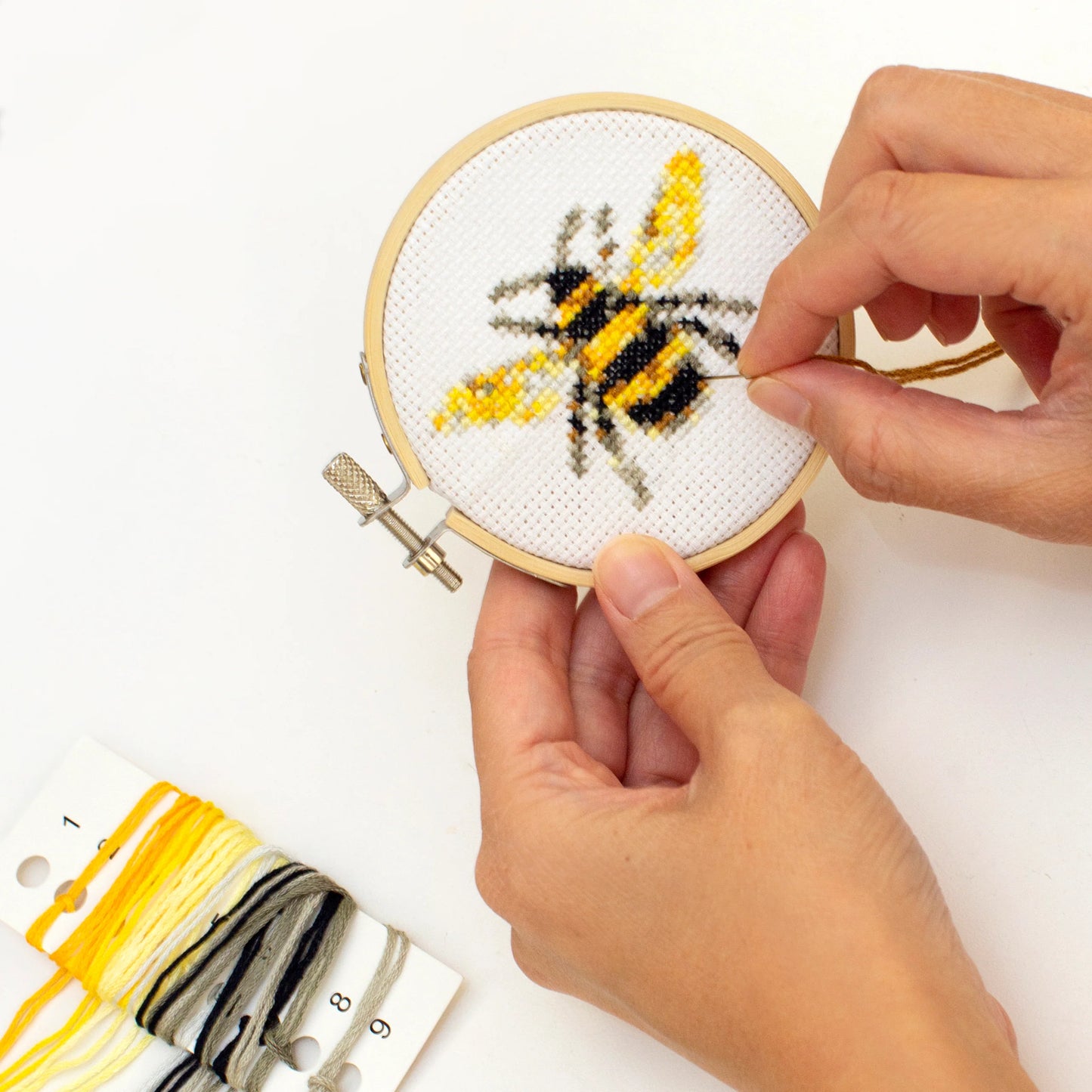 Bee Mini Cross Stitch Embroidery Kit