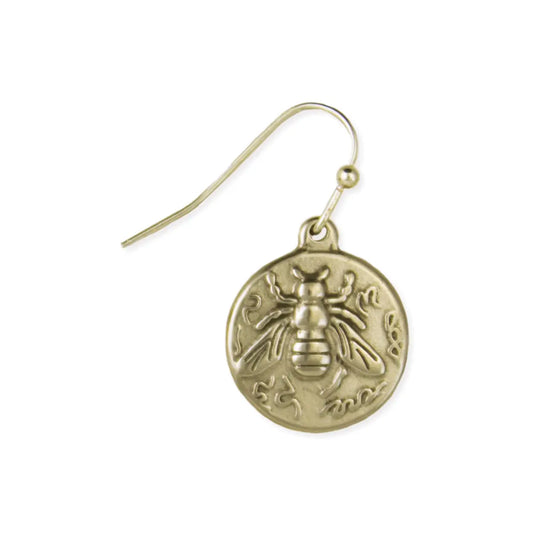 Bee Sweet Gold Embossed Earrings