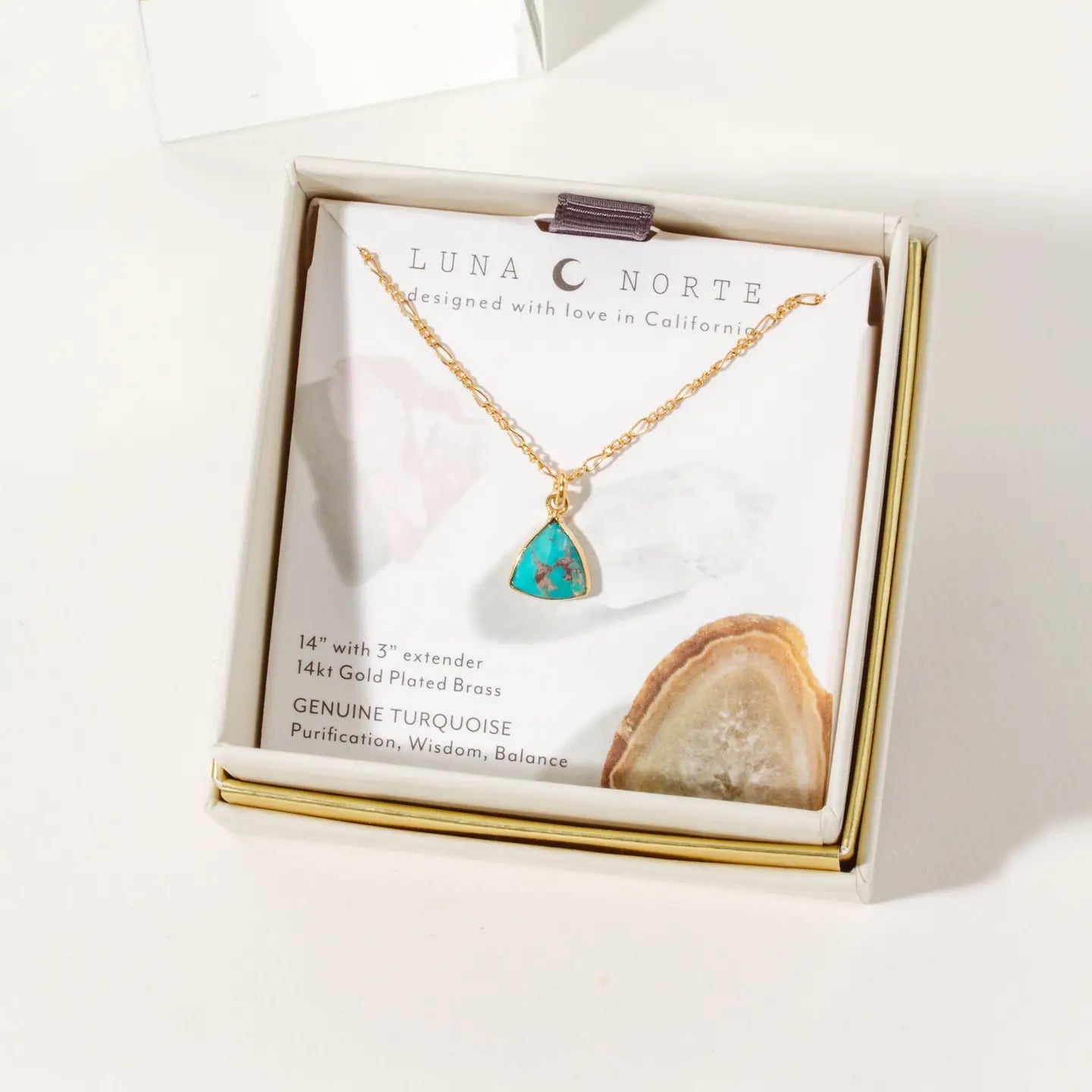 Bermuda Triangle Dainty Necklace- Turquoise