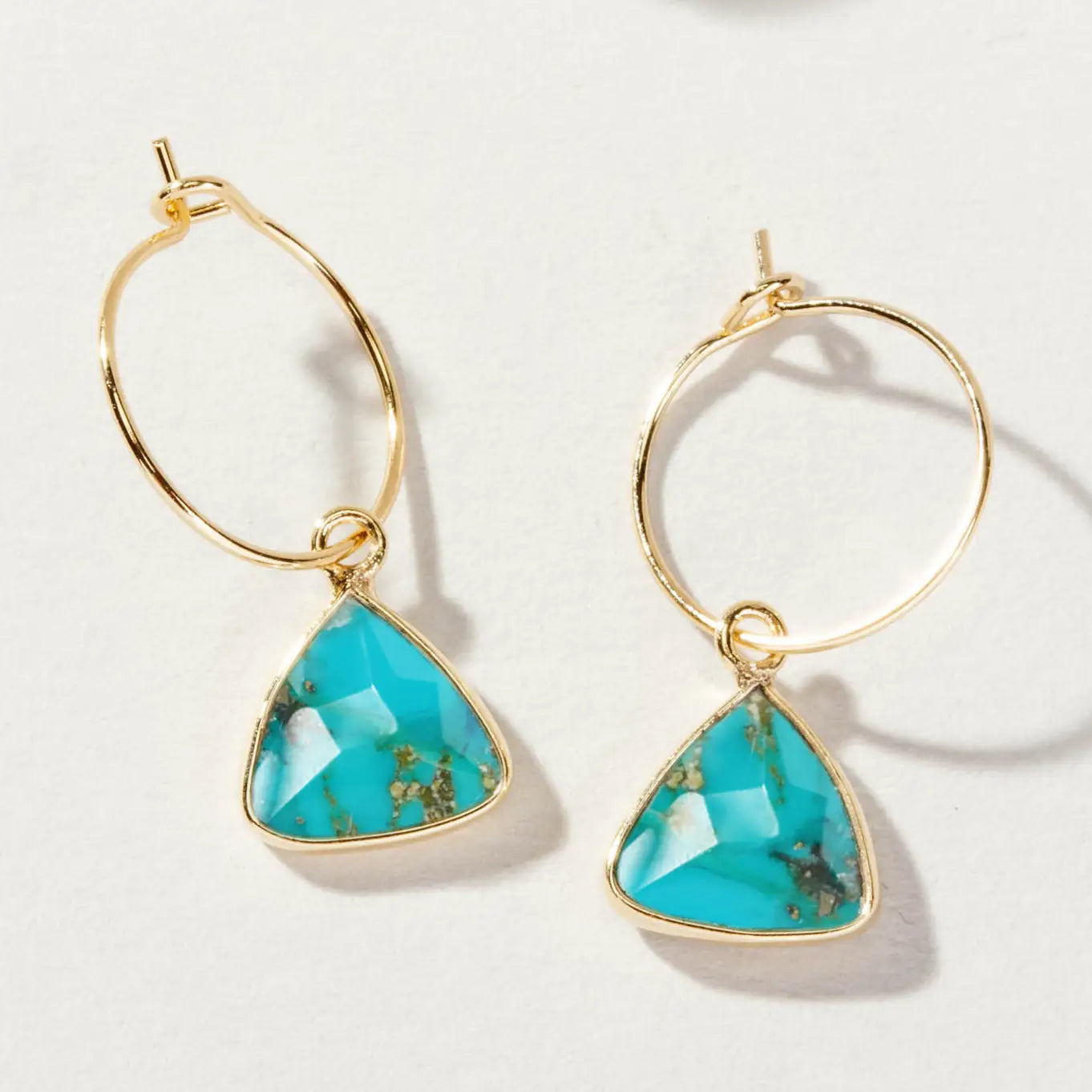 Bermuda Triangle Mini Hoop Earrings- Turquoise