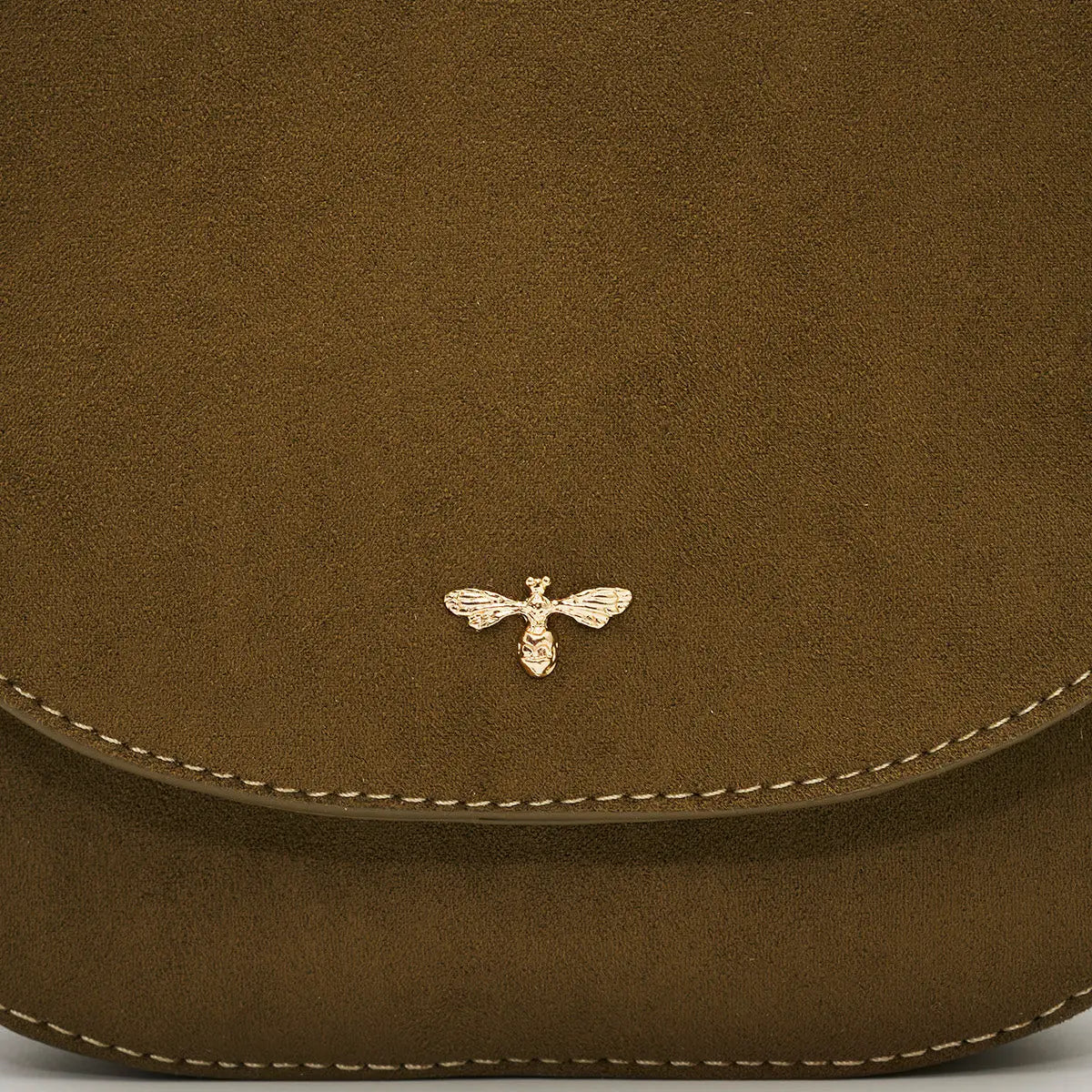 Beth Saddle Bag in Khaki Suedette