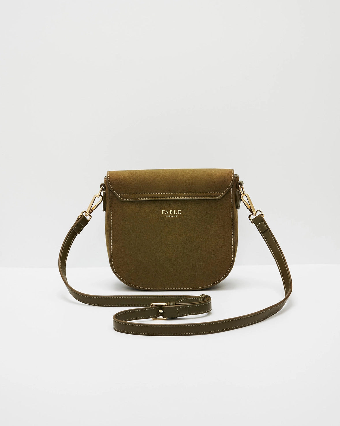 Beth Saddle Bag in Khaki Suedette