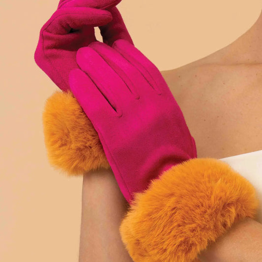 Magenta & Mustard Bettina Gloves