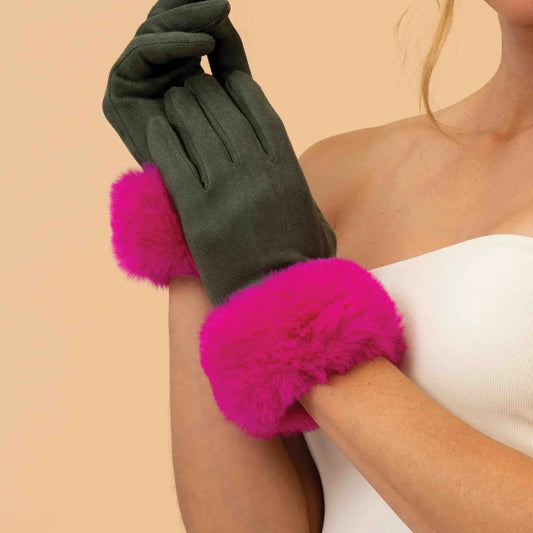 Olive & Magenta Bettina Gloves