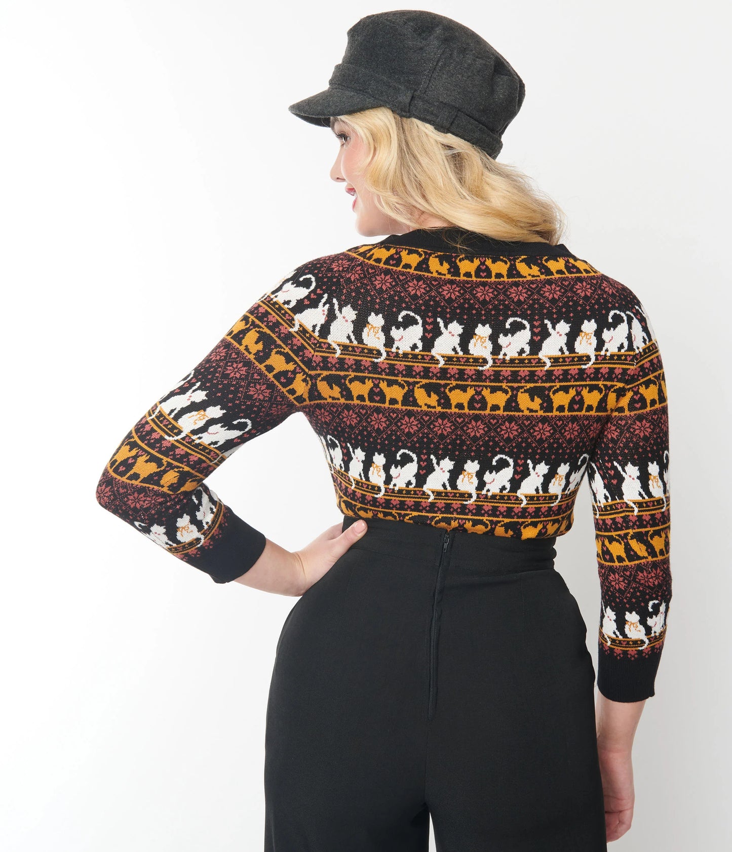 Black Cat Fair Isle Lorelai Sweater