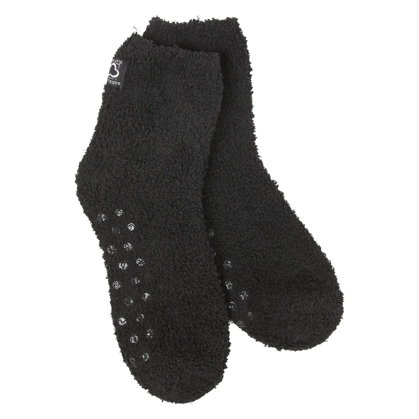 Black Cozy Quarter Socks w/ Grippers