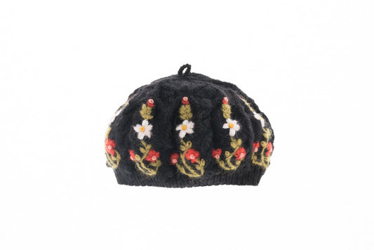 Black Eleanor Beret by French Knot