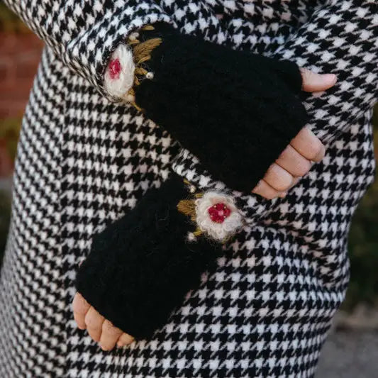 Black Mae Handwarmer by French Knot