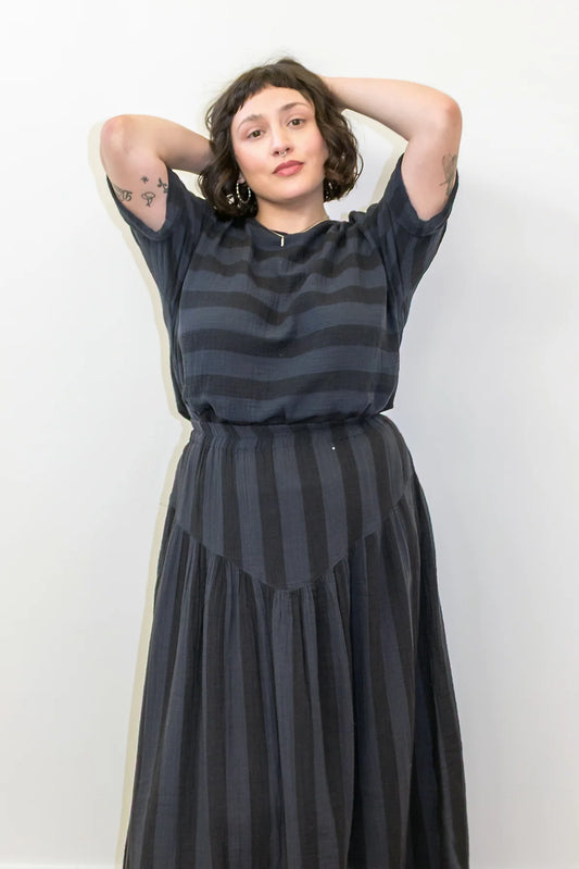 Black Stripe Izzy Top by Curator SF
