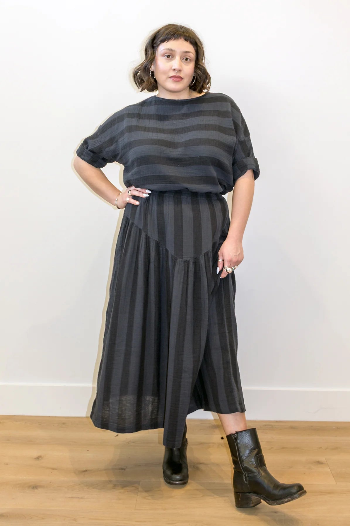 Black Stripe Izzy Top by Curator SF