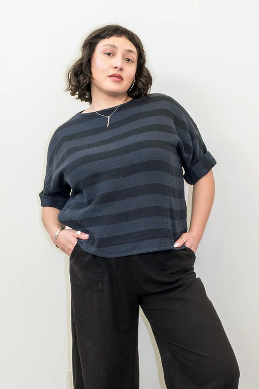 Black Stripe Izzy Top by Curator SF