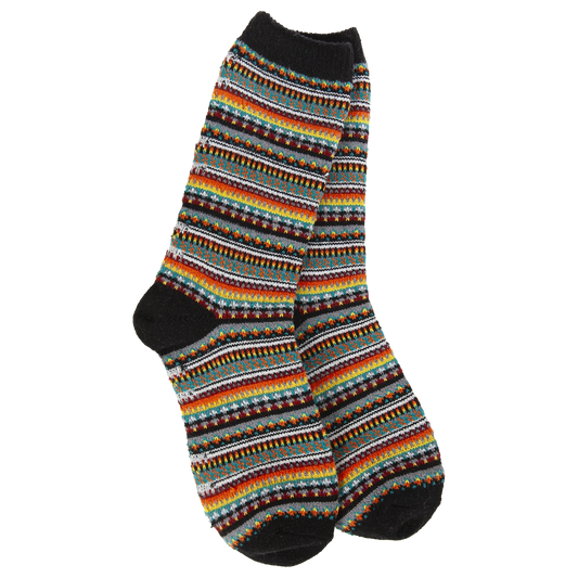 Black Stripe Weekend Fairisle Socks