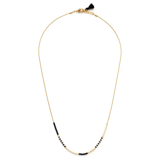 Black & Bone - Japanese Seed Bead Necklace