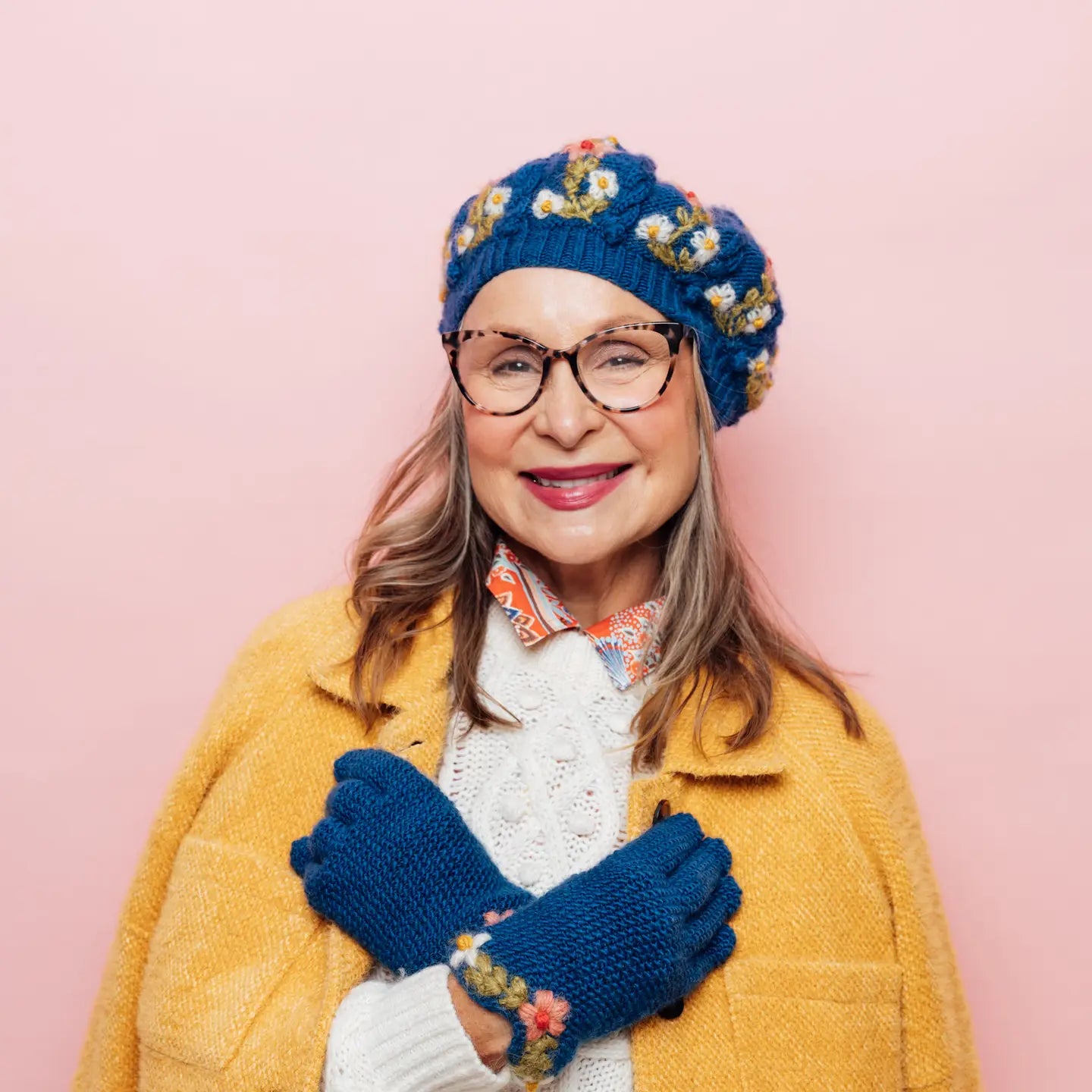 Blue Eleanor Gloves by French Knot