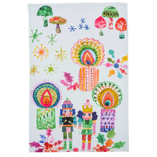 Blue Haired Nutcrackers Tea Towel by Betsy St. Clair