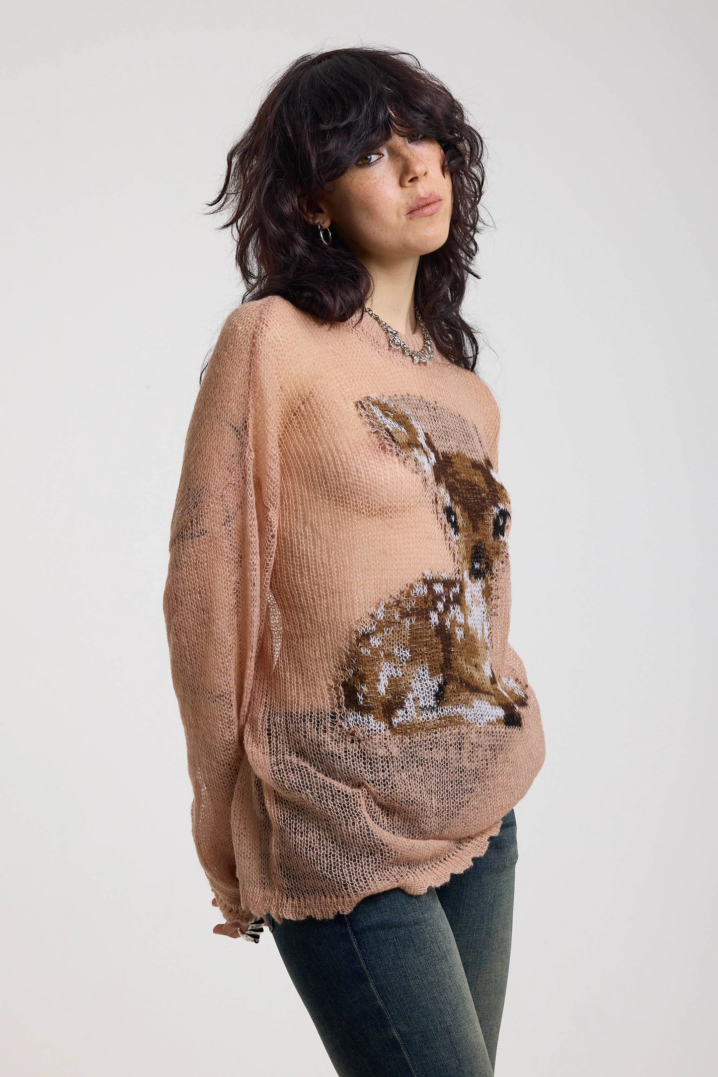 Blush Bambi Sheer Sweater by Ragged Priest