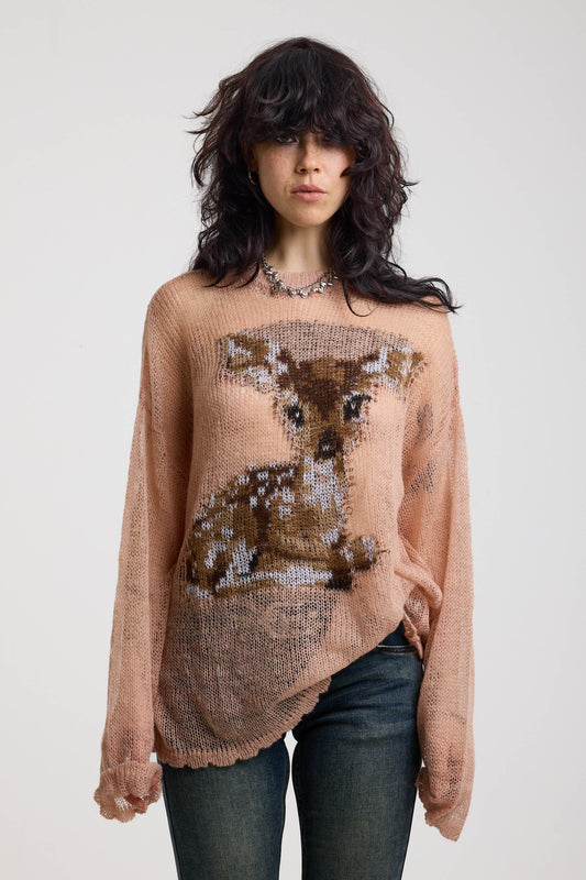 Blush Bambi Sheer Sweater by Ragged Priest
