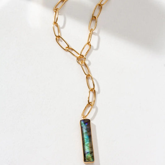 Labradorite Boardwalk Lariat Necklace