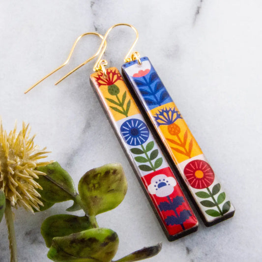 Bright Scandinavian Bar Earrings