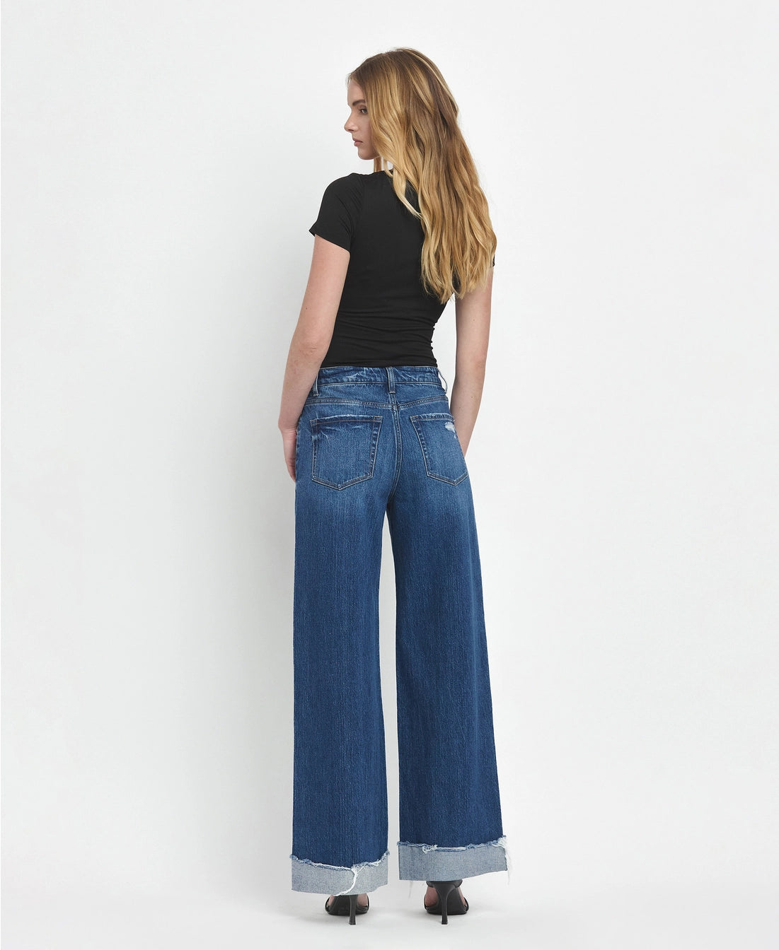 Brilliance Super High Rise Cuffed Baggy Wide Leg Jeans