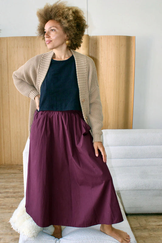 Burgundy Fawn Skirt by Curator SF