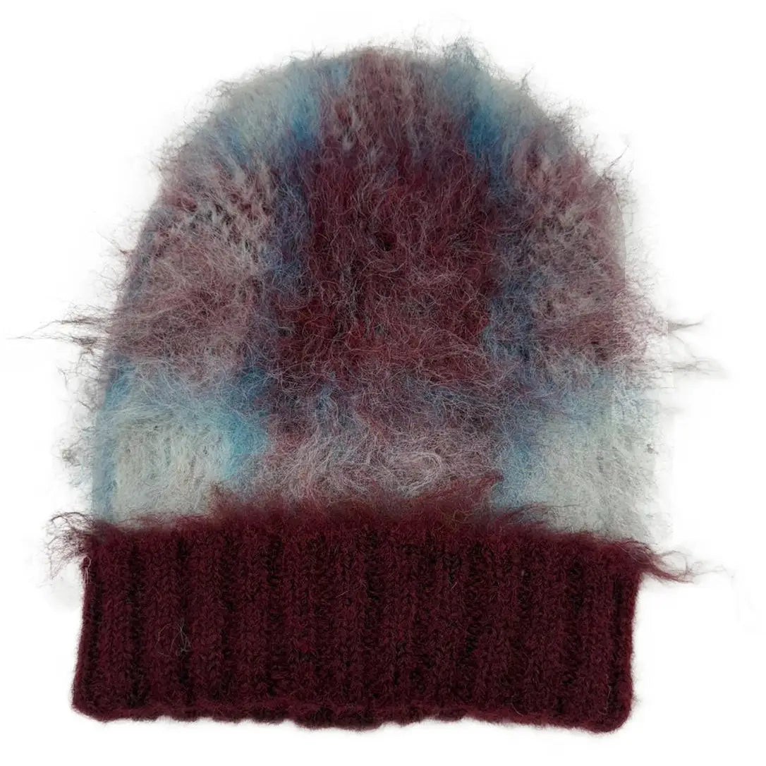 Burgundy/Blue Fancy Beanie by Ragged Priest