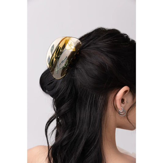 Buttercup Wild Flower Hair Claw Clip in Clear Yellow