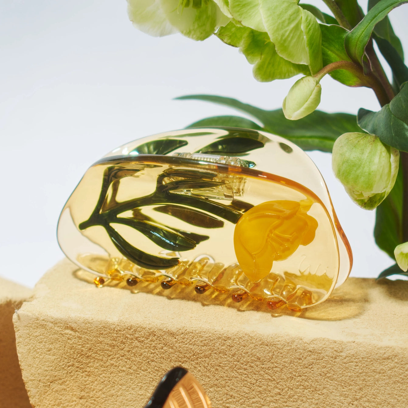 Buttercup Wild Flower Hair Claw Clip in Clear Yellow