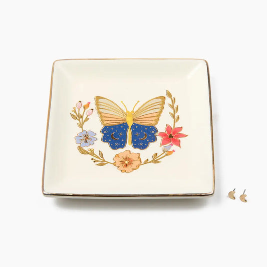 Butterfly Jewelry Dish & Stud Earring Set