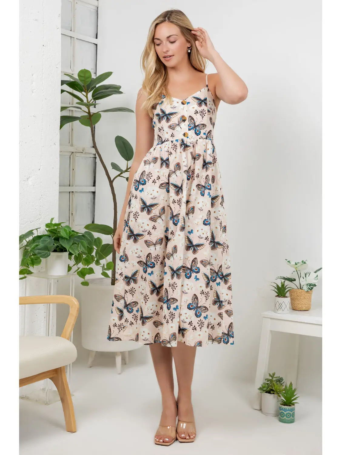 Butterfly Print Cami Dress